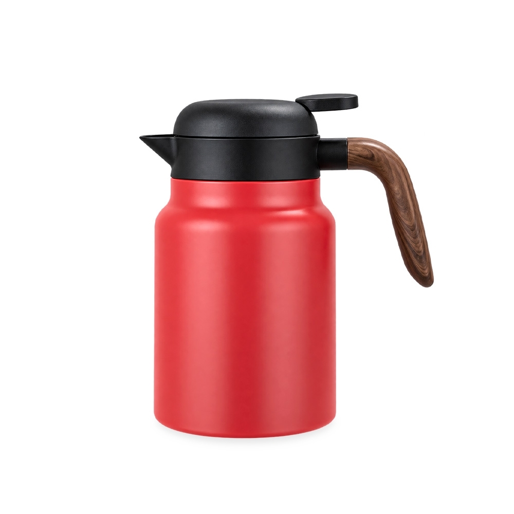 Chaleira térmica 1,5 litro personalizada com a logo da empresa, na cor vermelho