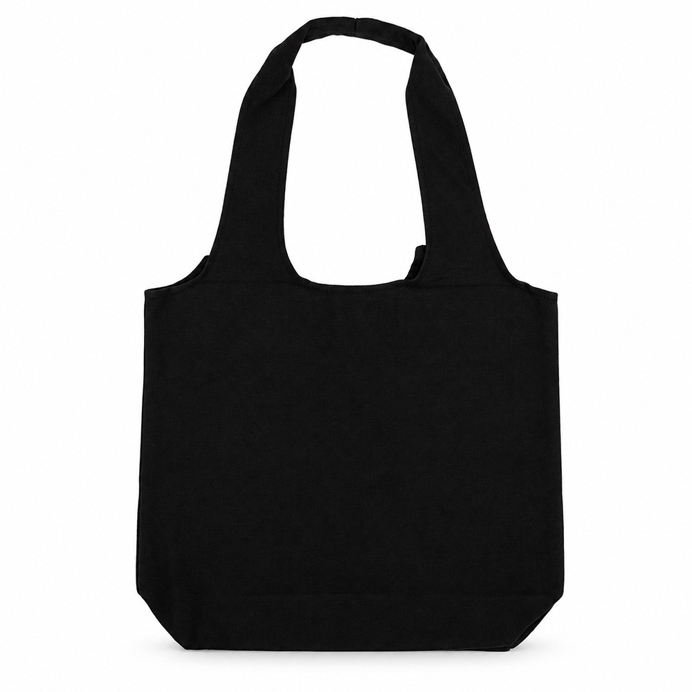 Sacola de lona impermeável na cor Preto, personalizada com a logo da empresa
