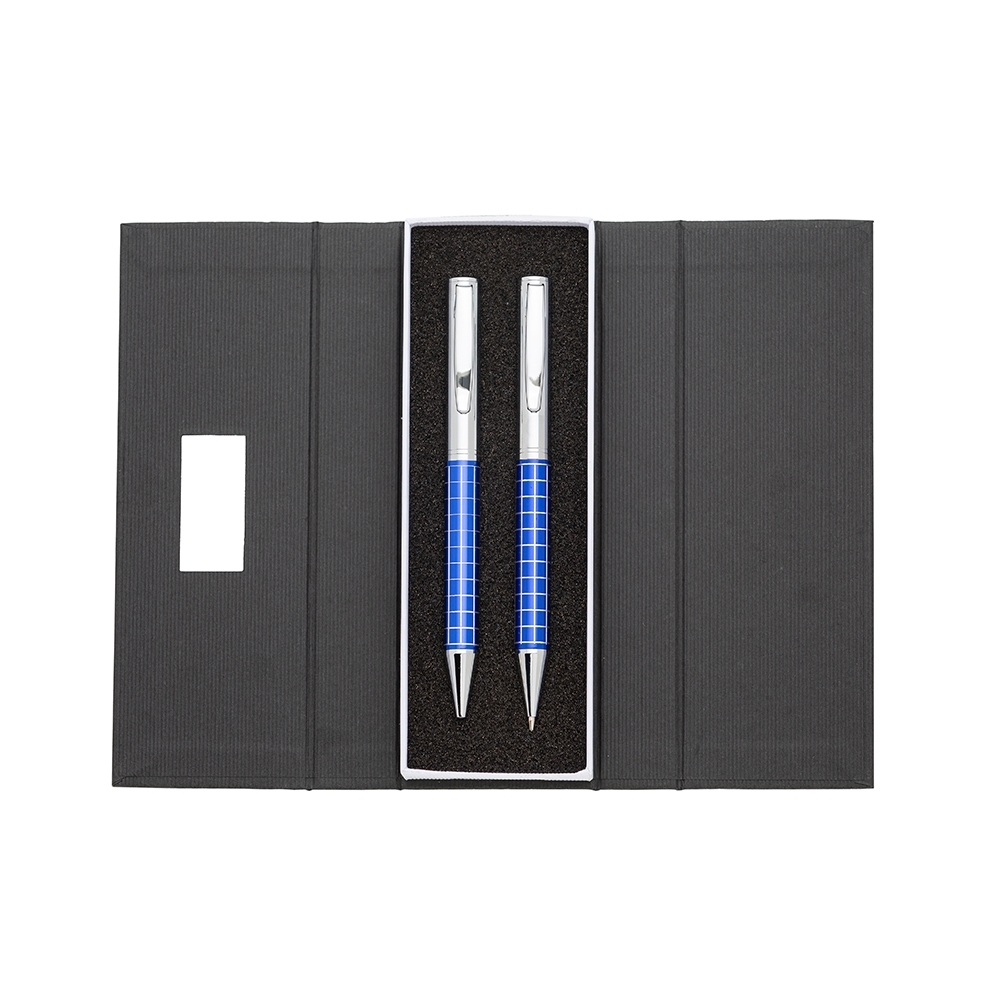 Kit caneta e lapiseira de metal personalizado com a logo da empresa