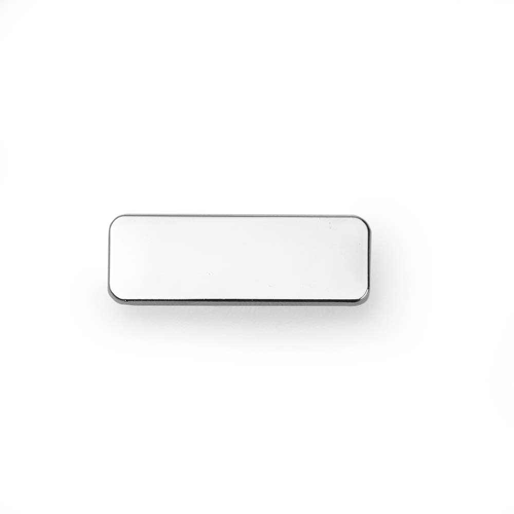 Plaquinha de metal retangular brilhante para gravação personalizada com a logo da empresa