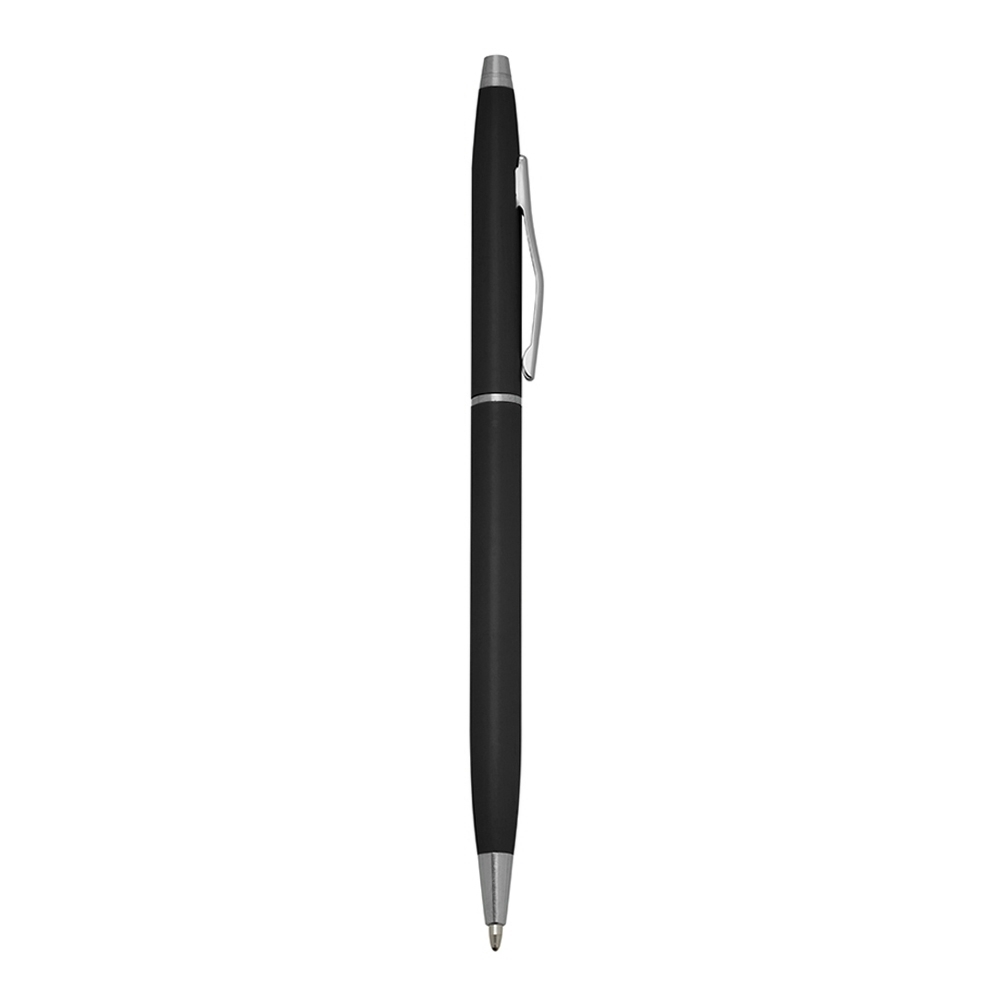Caneta de metal giratória fina fosca com topo arredondado