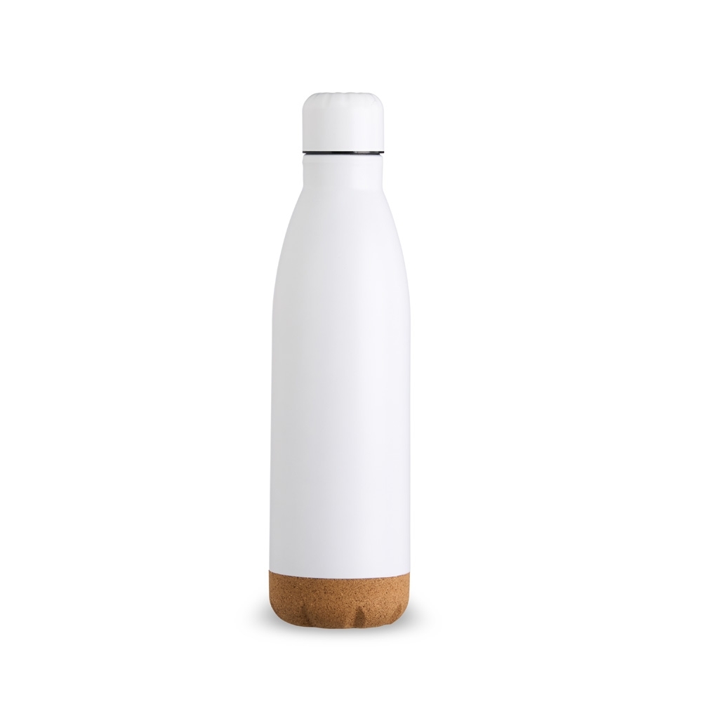 Garrafa térmica inox 500 ml com detalhe em cortiça personalizada com a logo da empresa