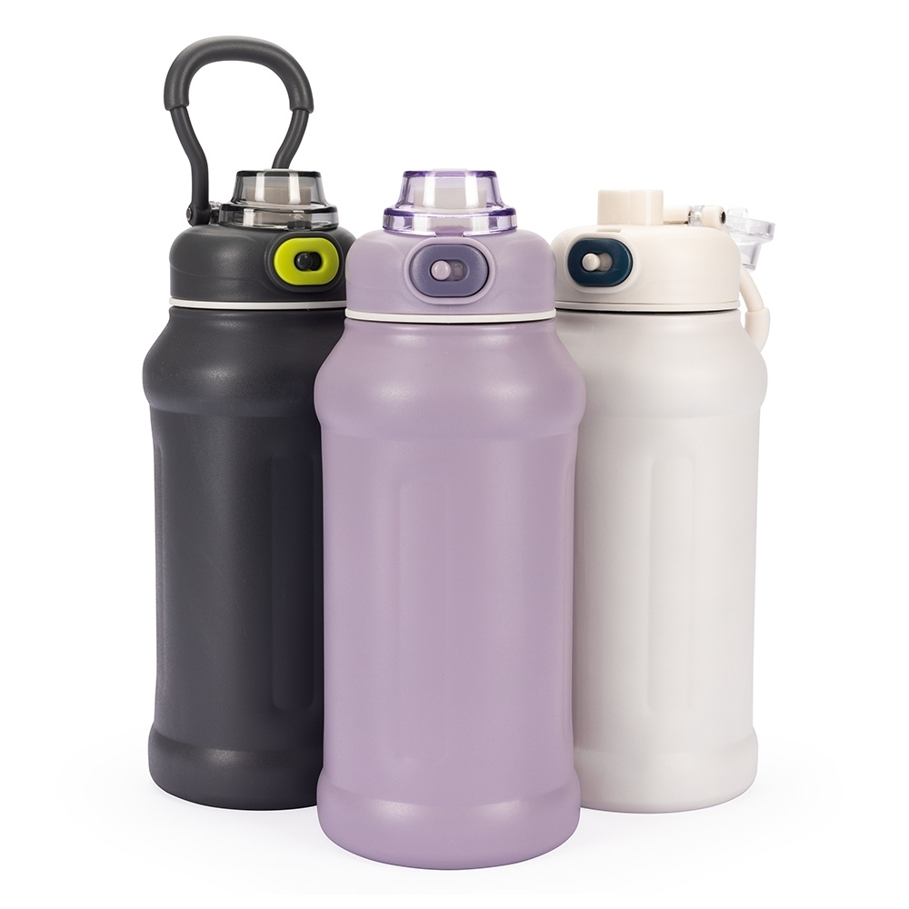 Garrafa térmica esportiva de inox com alça 850 ml