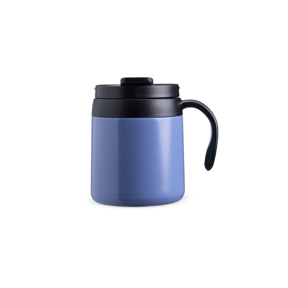 Caneca térmica 350 ml de inox com alça personalizada com a logo da empresa