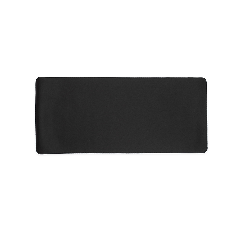 Desk pad de poliéster 68,5 x 30 cm liso na cor Preto, personalizado com a logo da empresa