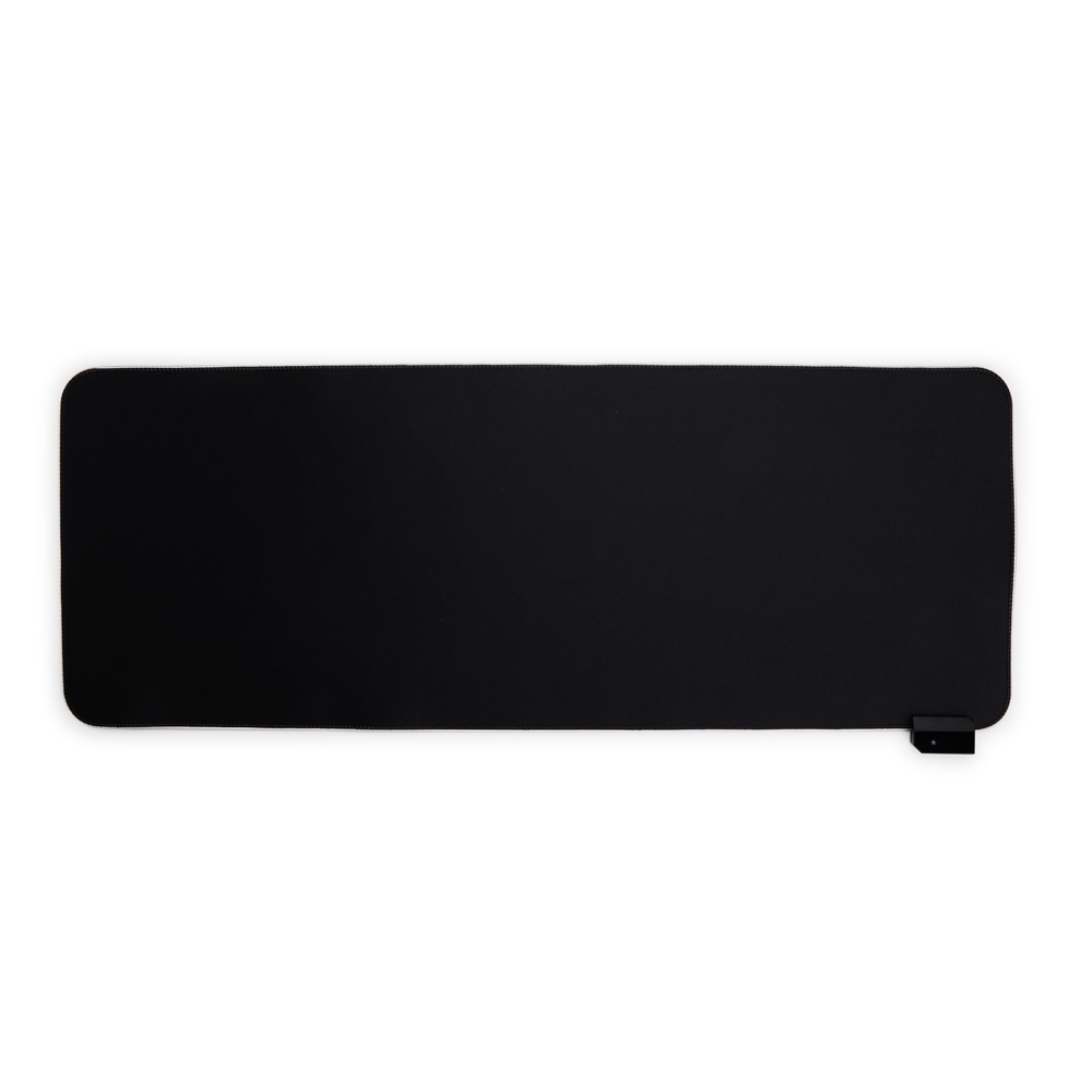Desk pad microfibra com LED na cor Preto, personalizado com a logo da empresa