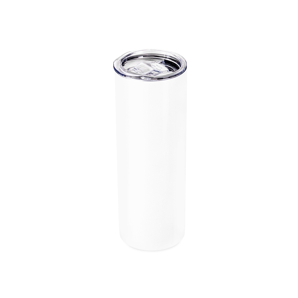 Copo térmico sublimático 600 ml de inox na cor Branco, personalizado com a logo da empresa