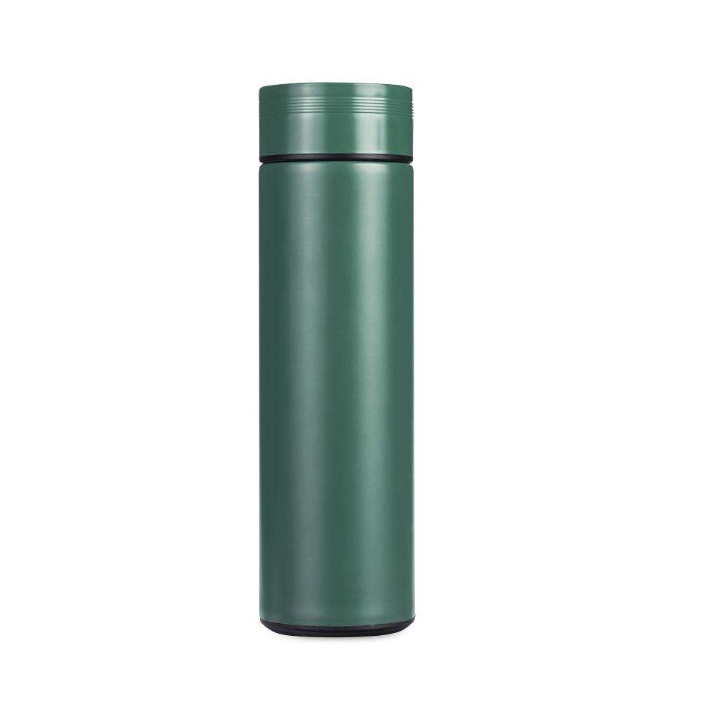 Garrafa térmica 480 ml com infusor na cor Verde escuro, personalizada com a logo da empresa