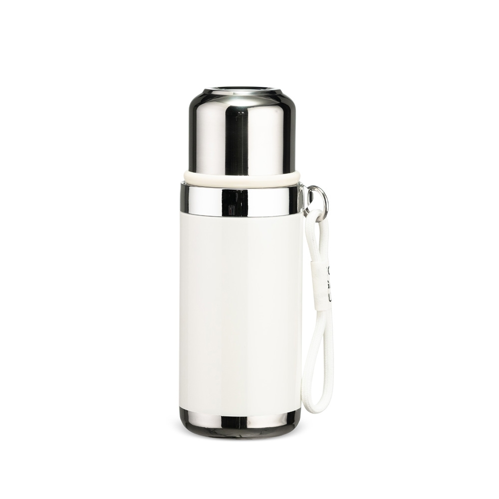 Garrafa térmica 550 ml na cor Branco, personalizada com a logo da empresa