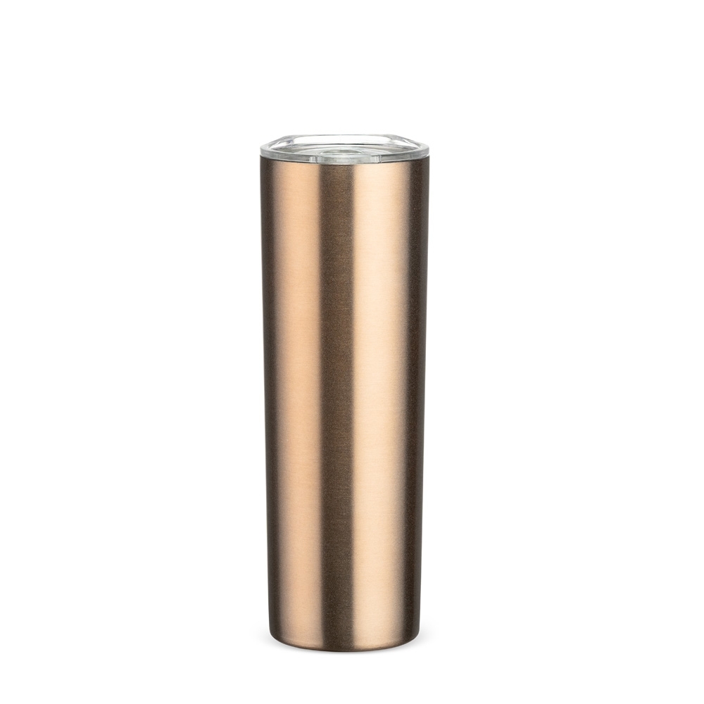 Copo térmico 600 ml personalizado com a logo da empresa, na cor champanhe