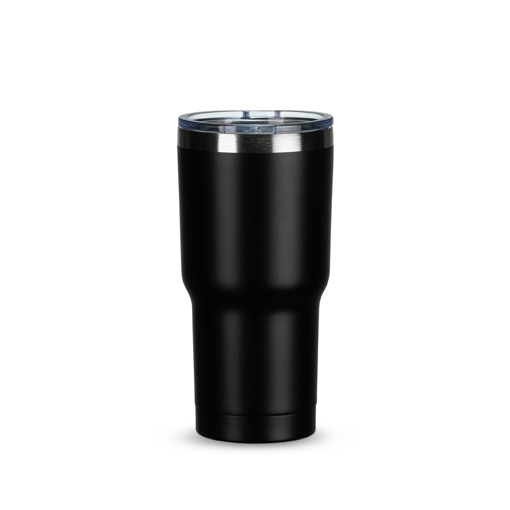 Copo inox parede dupla 550 ml sem BPA na cor Preto, personalizado com a logo da empresa