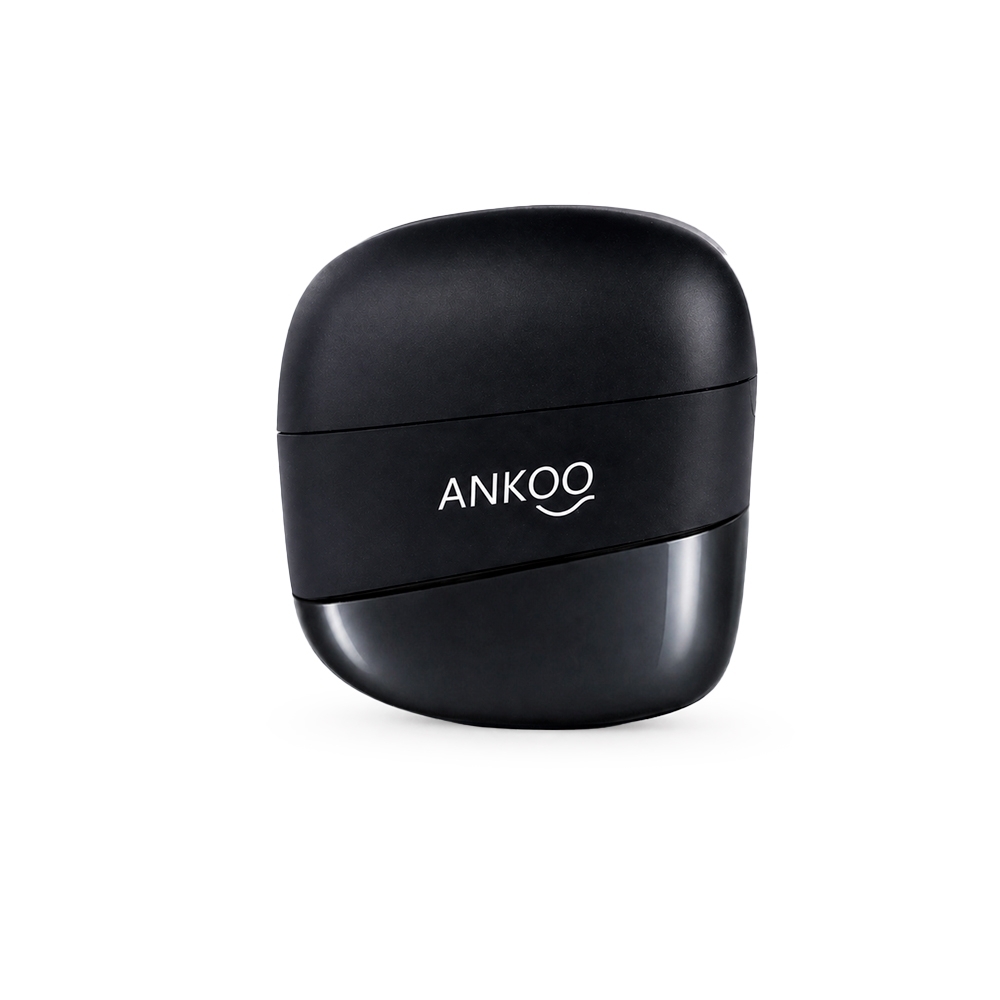 Fone de ouvido Bluetooth de gancho com case magnético e visor de carga na cor Preto, personalizado com a logo da empresa