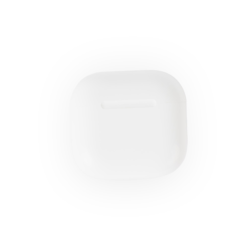 Fone de ouvido Bluetooth de plástico com case carregador na cor Branco, personalizado com a logo da empresa
