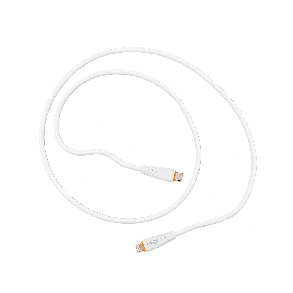 Cabo USB-C Lightning 20 W 1,2m ankoo na cor Branco, personalizado com a logo da empresa