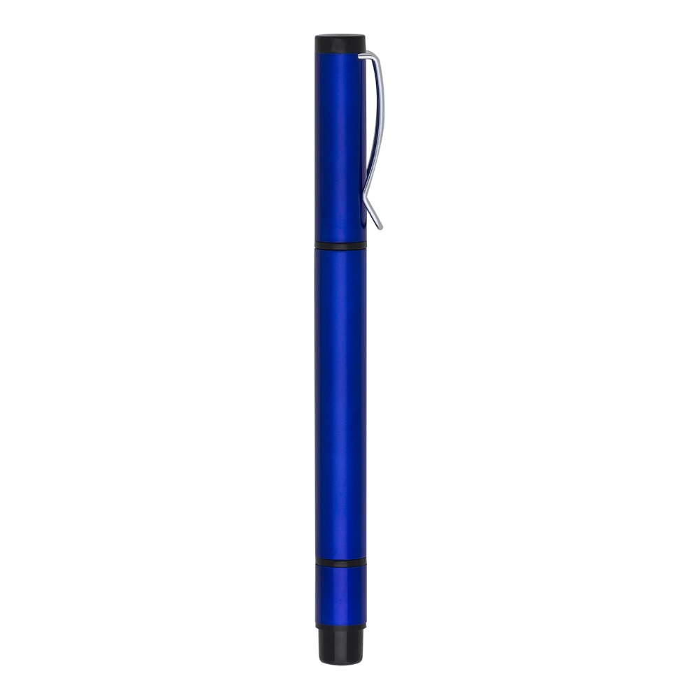 Caneta plástica com marca texto personalizada com a logo da empresa