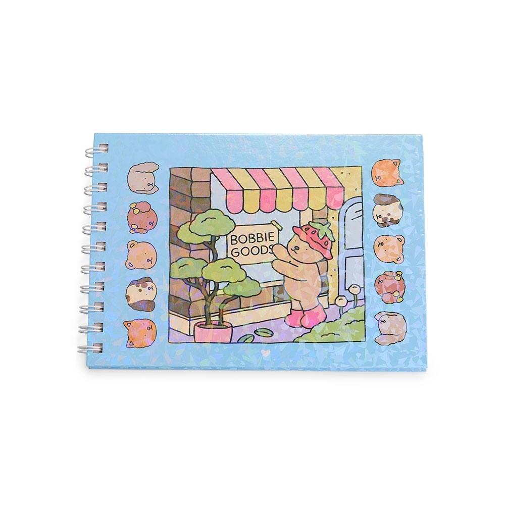 Caderno para colorir capivara com capa dura e espiral modelo 2 personalizado com a logo da empresa