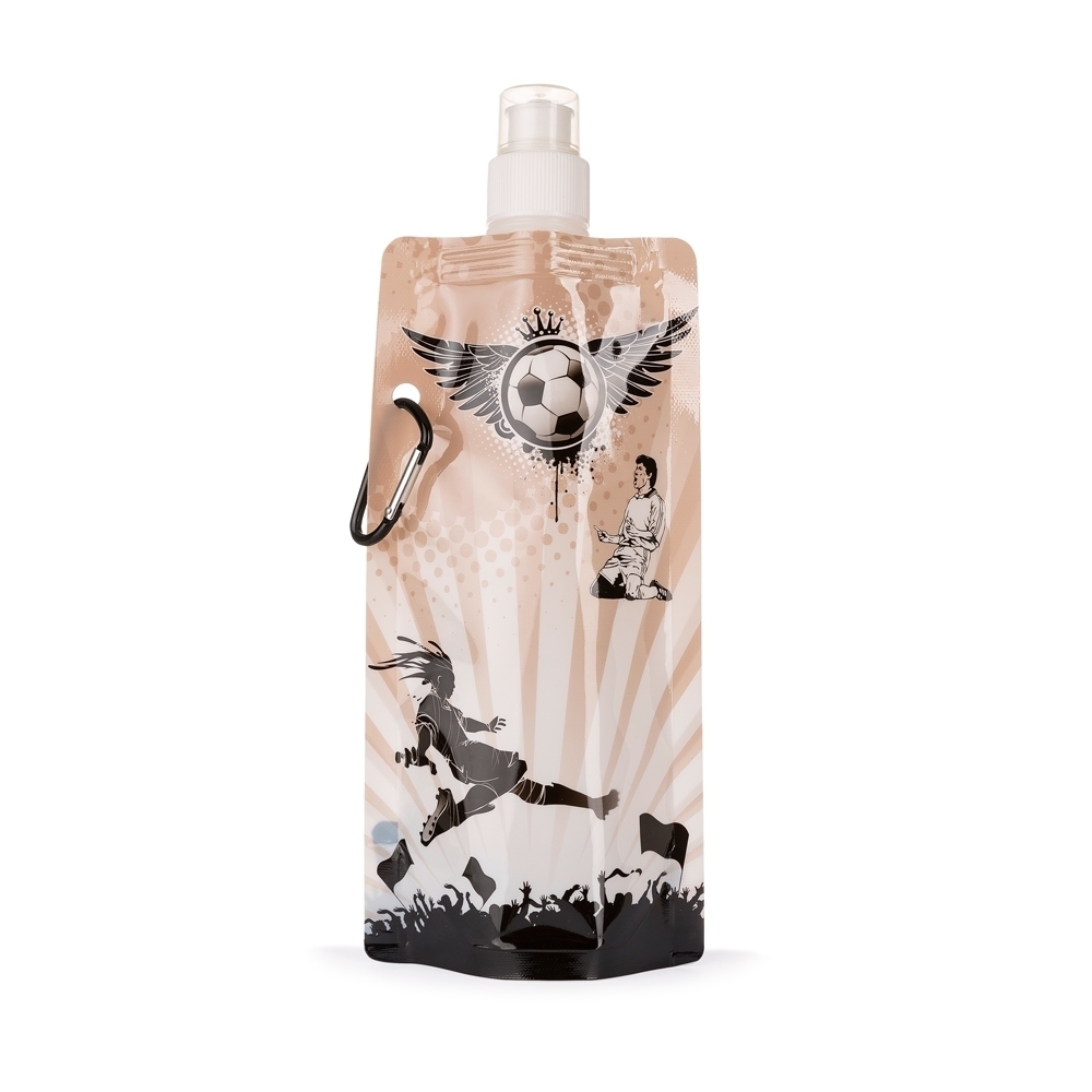 Squeeze 450 ml futebol de plástico com mosquetão personalizado com a logo da empresa