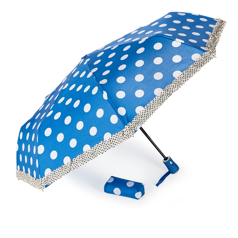 Guarda-chuva de poliéster com 8 varetas na cor Azul, personalizado com a logo da empresa