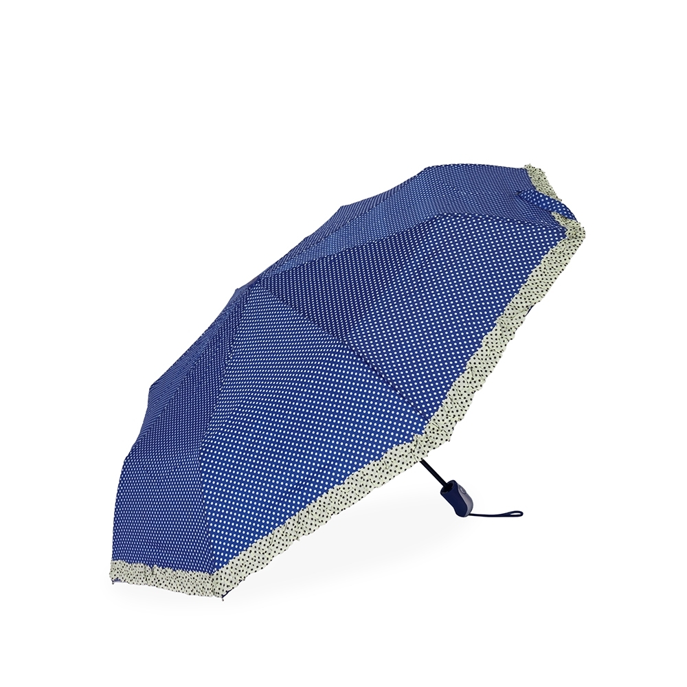 Guarda-chuva bolinha automático com 8 varetas na cor Azul escuro, personalizado com a logo da empresa