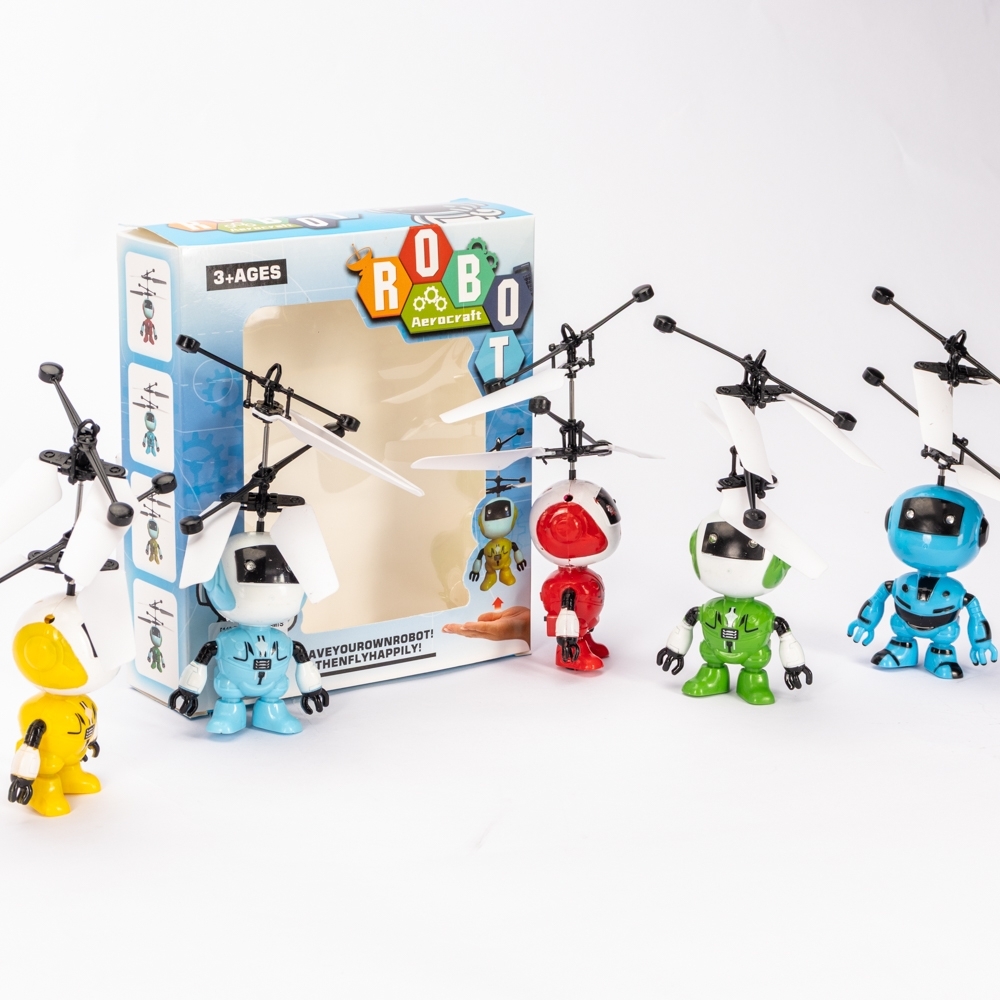 Helicóptero robô de brinquedo de plástico na cor Colorido, com a logo da empresa