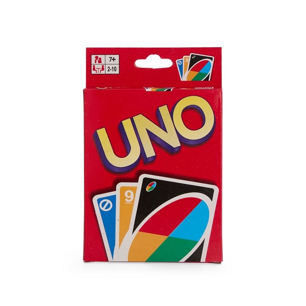 Jogo de cartas uno na cor Vermelho / Amarelo, personalizado com a logo da empresa