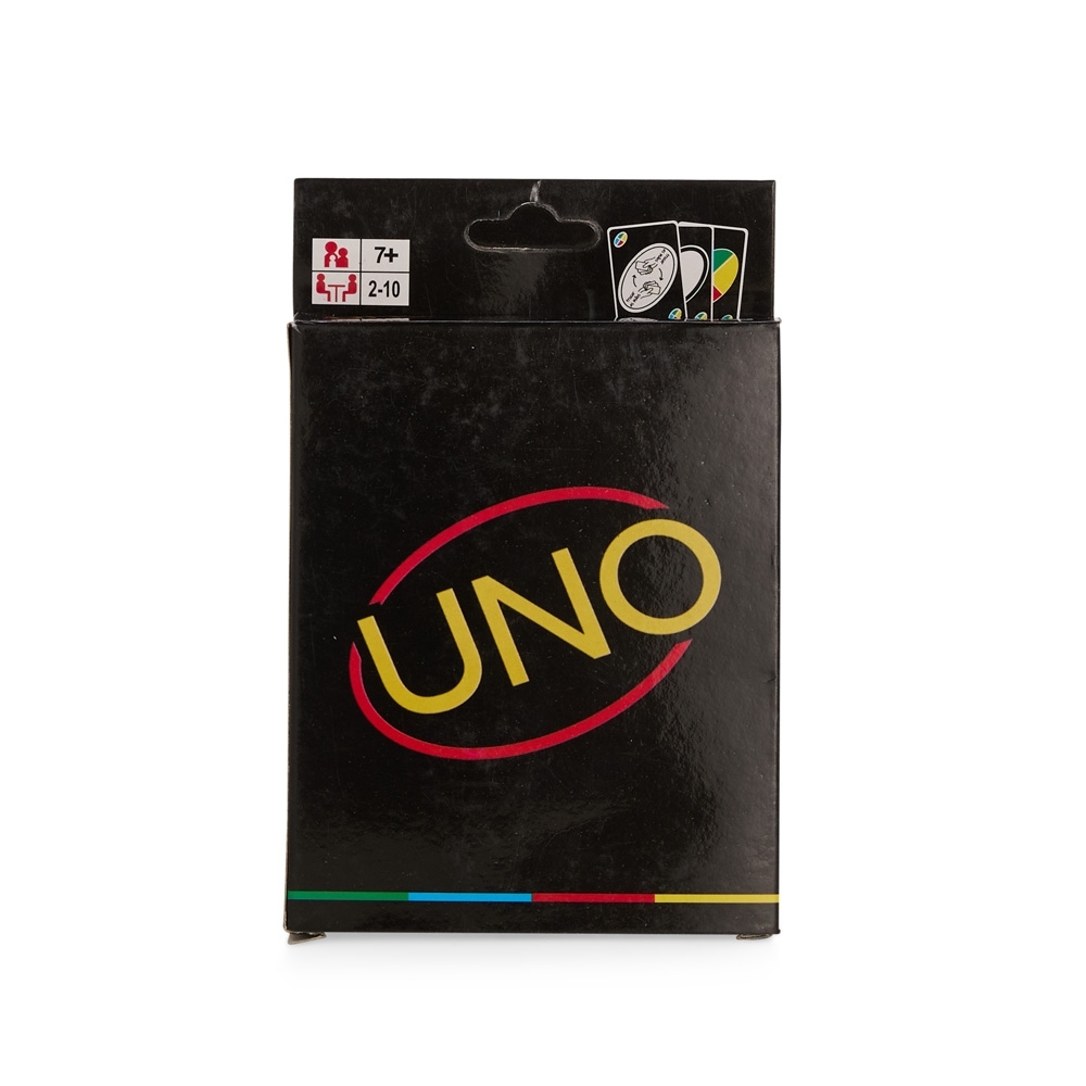 Jogo de cartas uno minimalista na cor Preto / Amarelo, personalizado com a logo da empresa